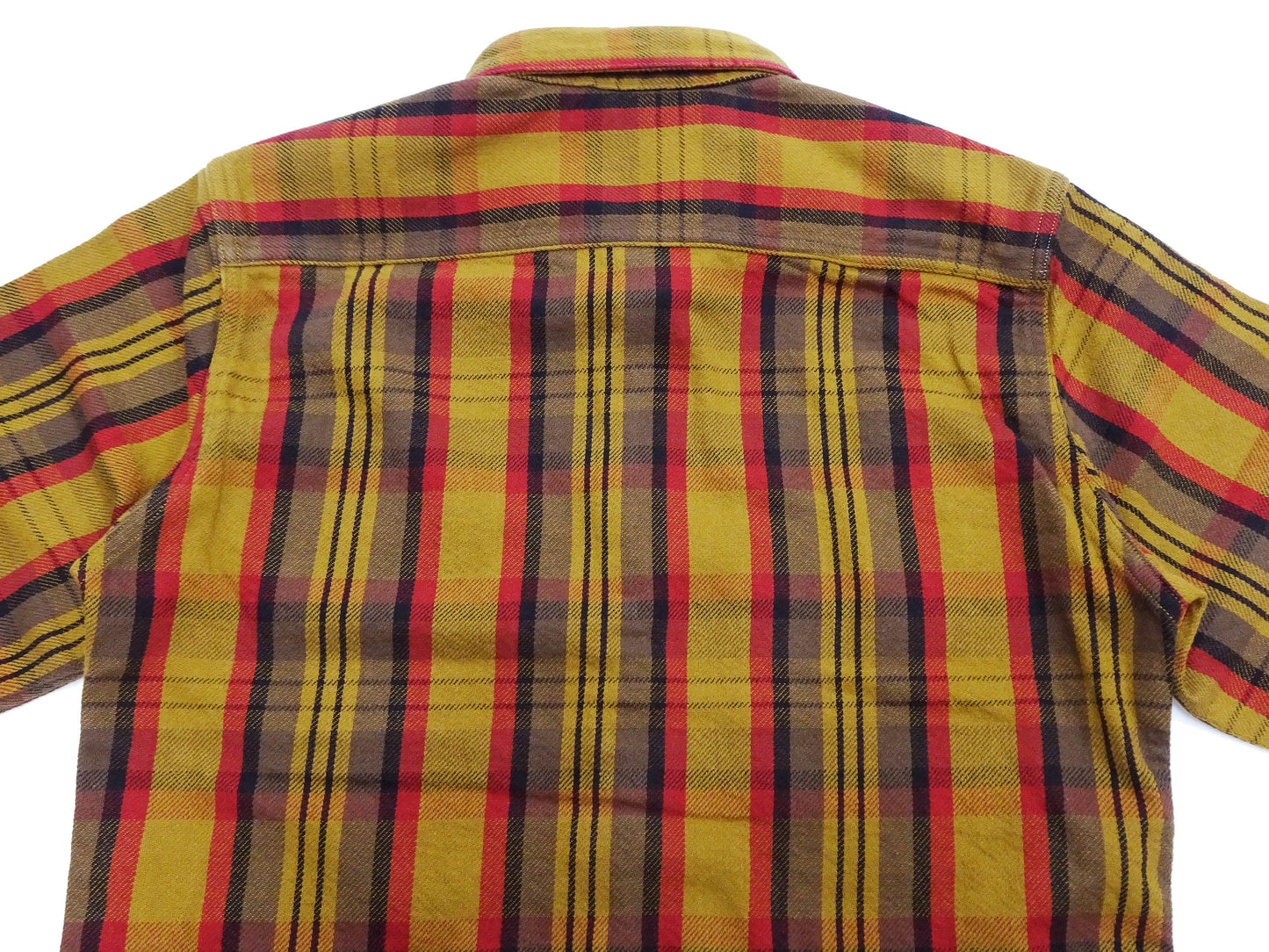 Studio D'artisan Plaid Flannel Shirt Men's Casual Heavyweight Cotton Long Sleeve Button-Up Work Shirt 5714 Yellow