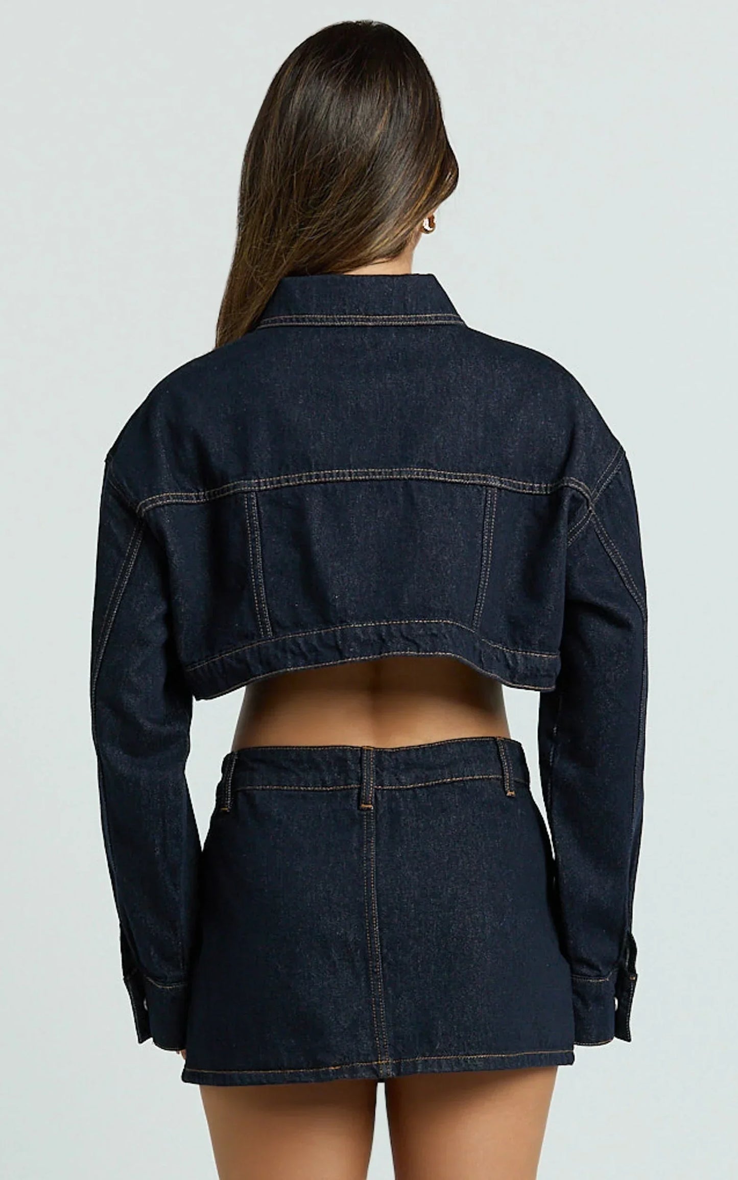 Fabia Skort - Denim Mid Rise Skort in Raw Denim Wash