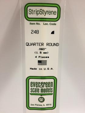 Evergreen Quarter Round .060" - Opaque White Polystyrene - #248