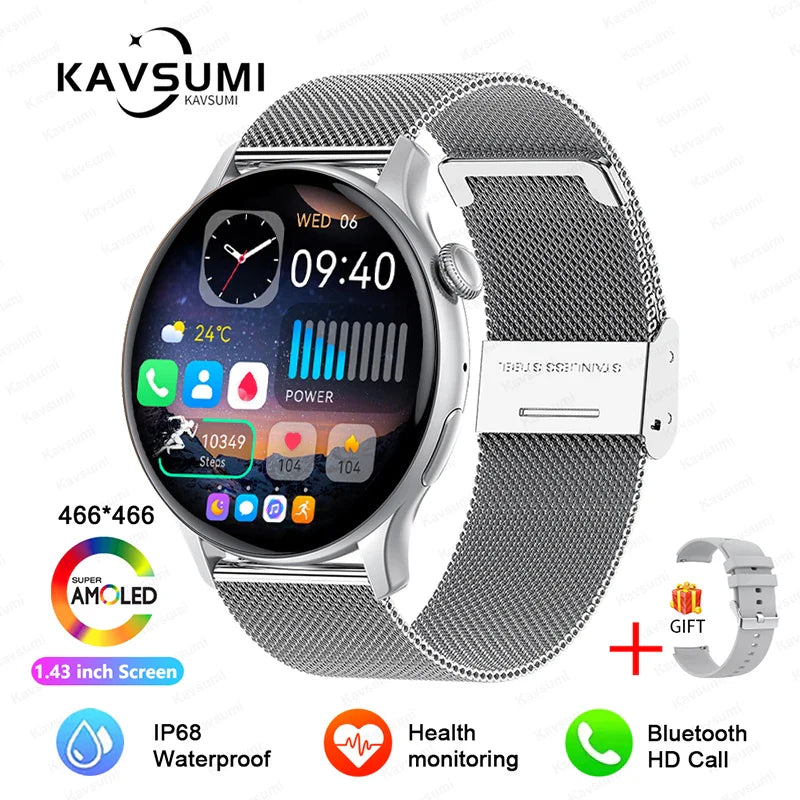 2026 NFC Smart Watch Amoled HD GPS Track Sports Heart Rate Bluetooth Call Waterproof Ladies Women Smartwatch For Women's Gift