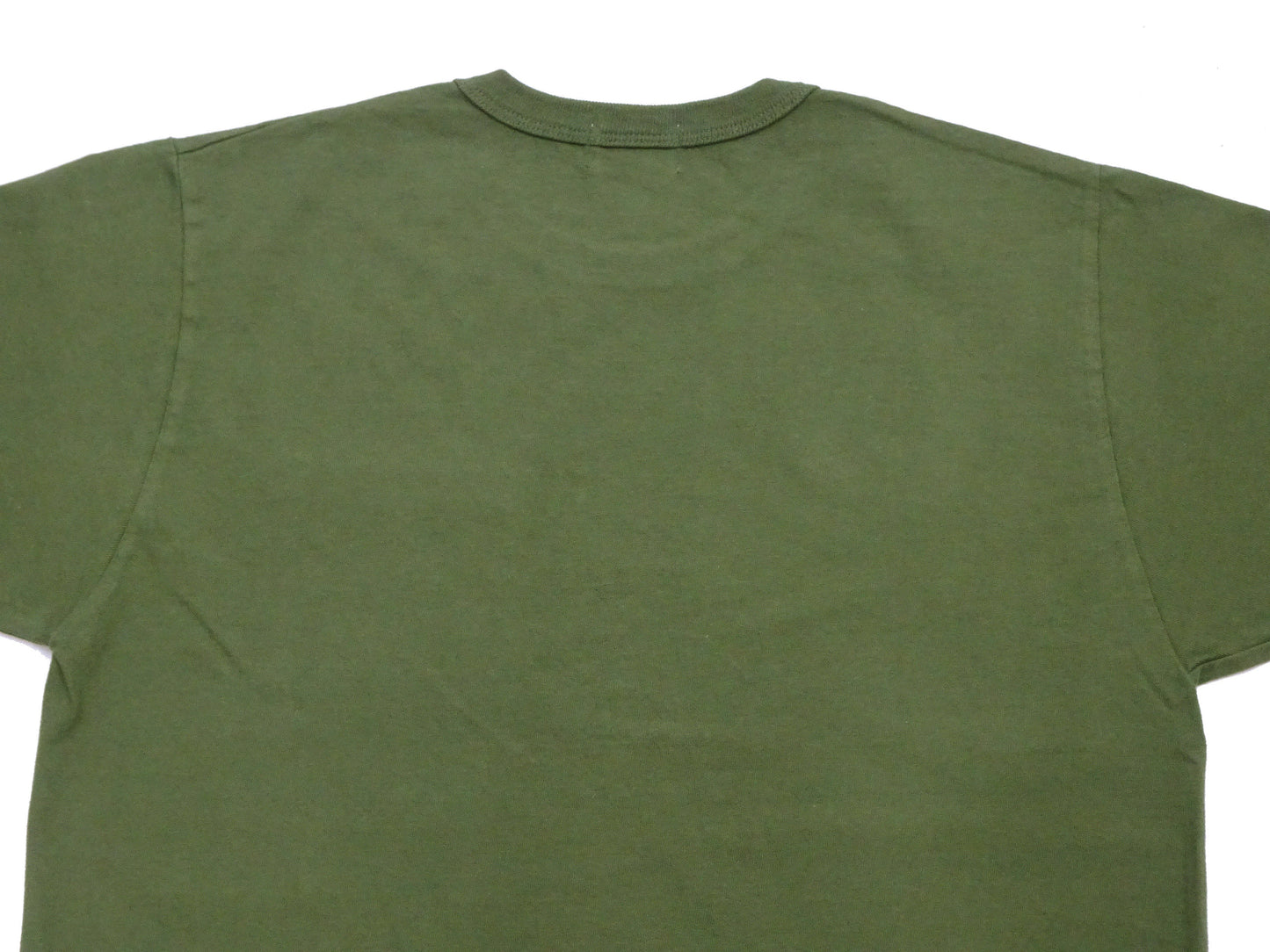 Buzz Rickson Men's Plain Short Sleeve Pocket T-Shirt, Made in USA, 6 oz. Ring-Spun Cotton Tubular-Knit Jersey Tee (BR78711 149 Olive)