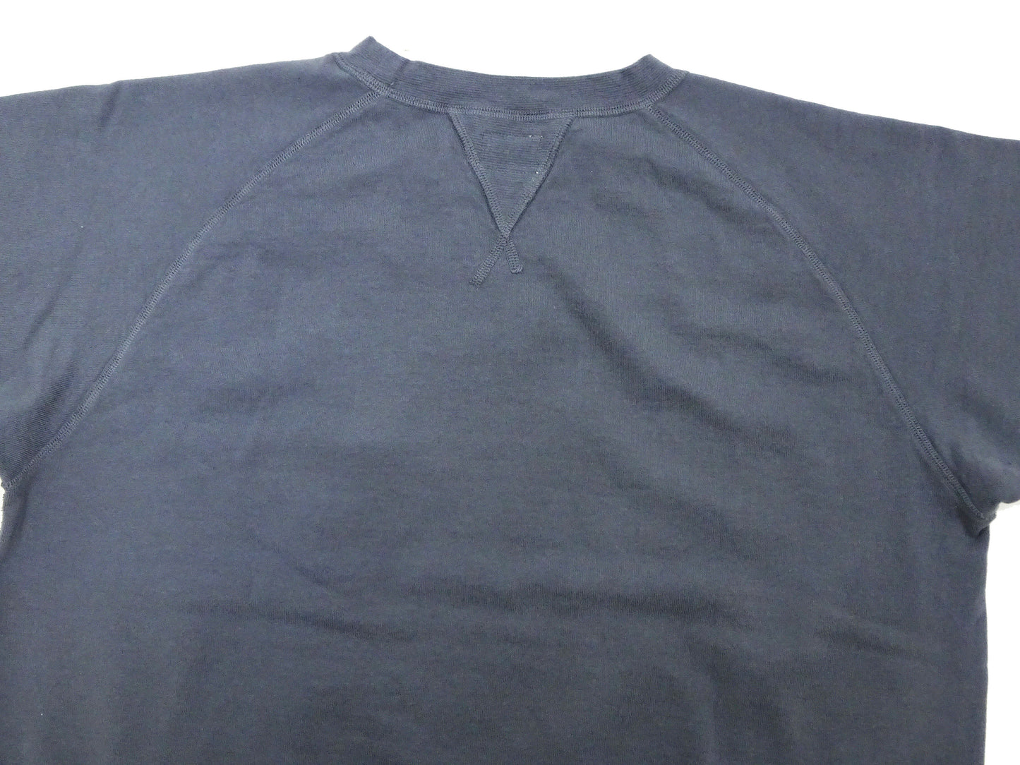 TOYS McCOY Plain Short Sleeve Sweatshirt Men's Solid Color Garment-dyed French Terry Fabric Tee Shirt TMC2429 120 Faded-Blue