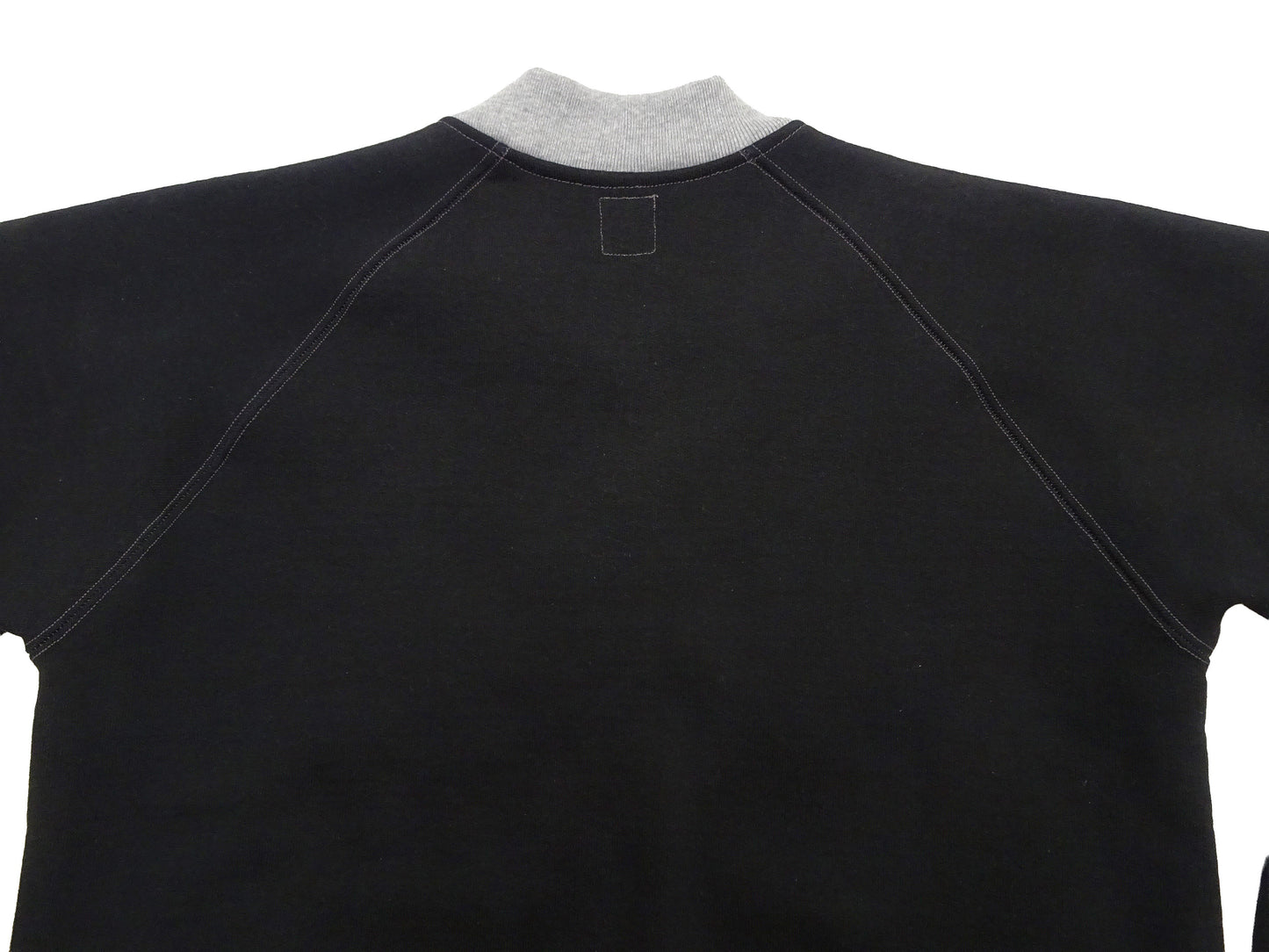 TOYS McCOY Men's Zip-Up Sweatshirt - USAAF C-2 Inspired, No Hood, Heavyweight 100% Cotton Loopwheel Fleece, Two-Tone Contrast Panel Design - Made in Japan (TMC2556 030 black and gray)