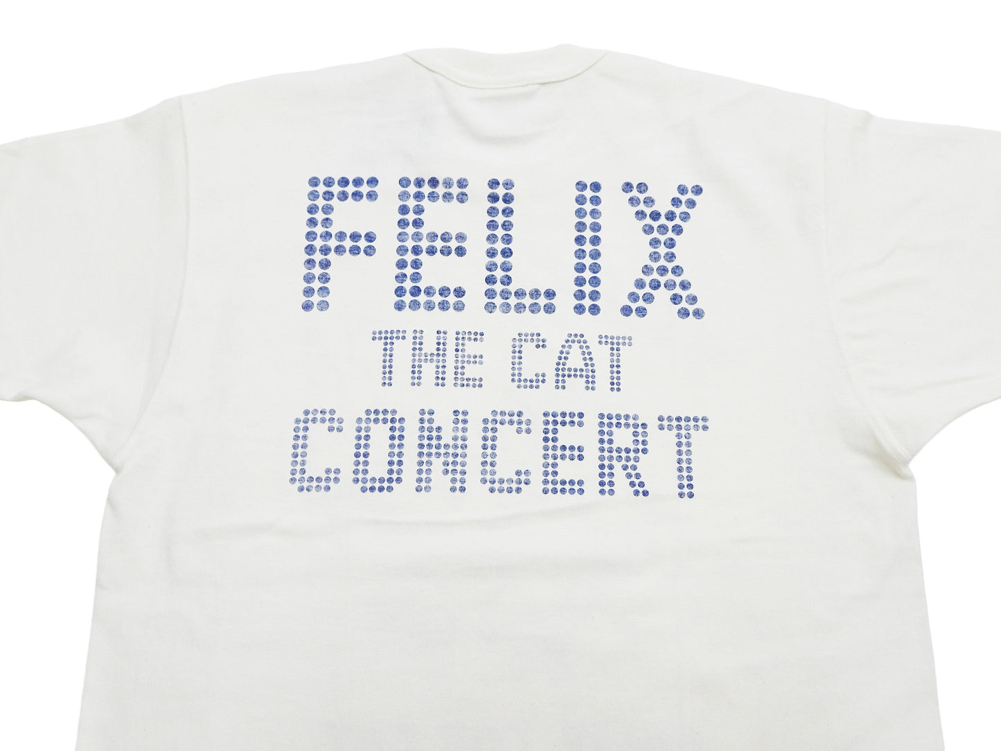 TOYS McCOY Felix the Cat "Rock & Roll" Short Sleeve Loopwheel Graphic T-Shirt - Made in Japan, Tubular Knit, Unwashed Finish (TMC2602 011 Off-White)