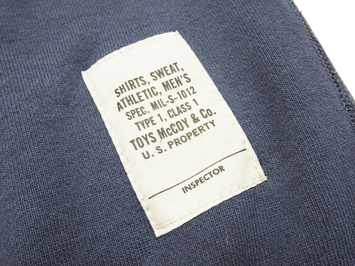 TOYS McCOY Men's Short Sleeve Raglan Sweatshirt, Garment-Dyed Loopback French Terry, V-Gusset Crewneck, Made in Japan (TMC2612 120 Garment-Dyed Washed Blue)