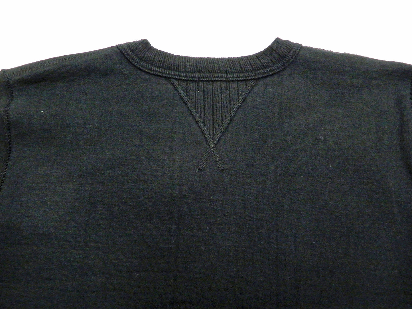 Whitesville Plain Sweatshirt Men's Loop-wheeled V-Insert Vintage Style WV67728 Black