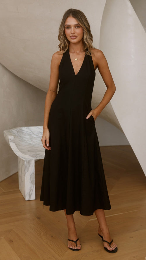 Chandler Midi Dress - Black