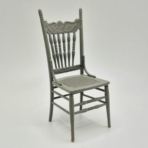 Cane Seat Chair - Assembled & Painted - 1/12 Scale Dollhouse Miniature