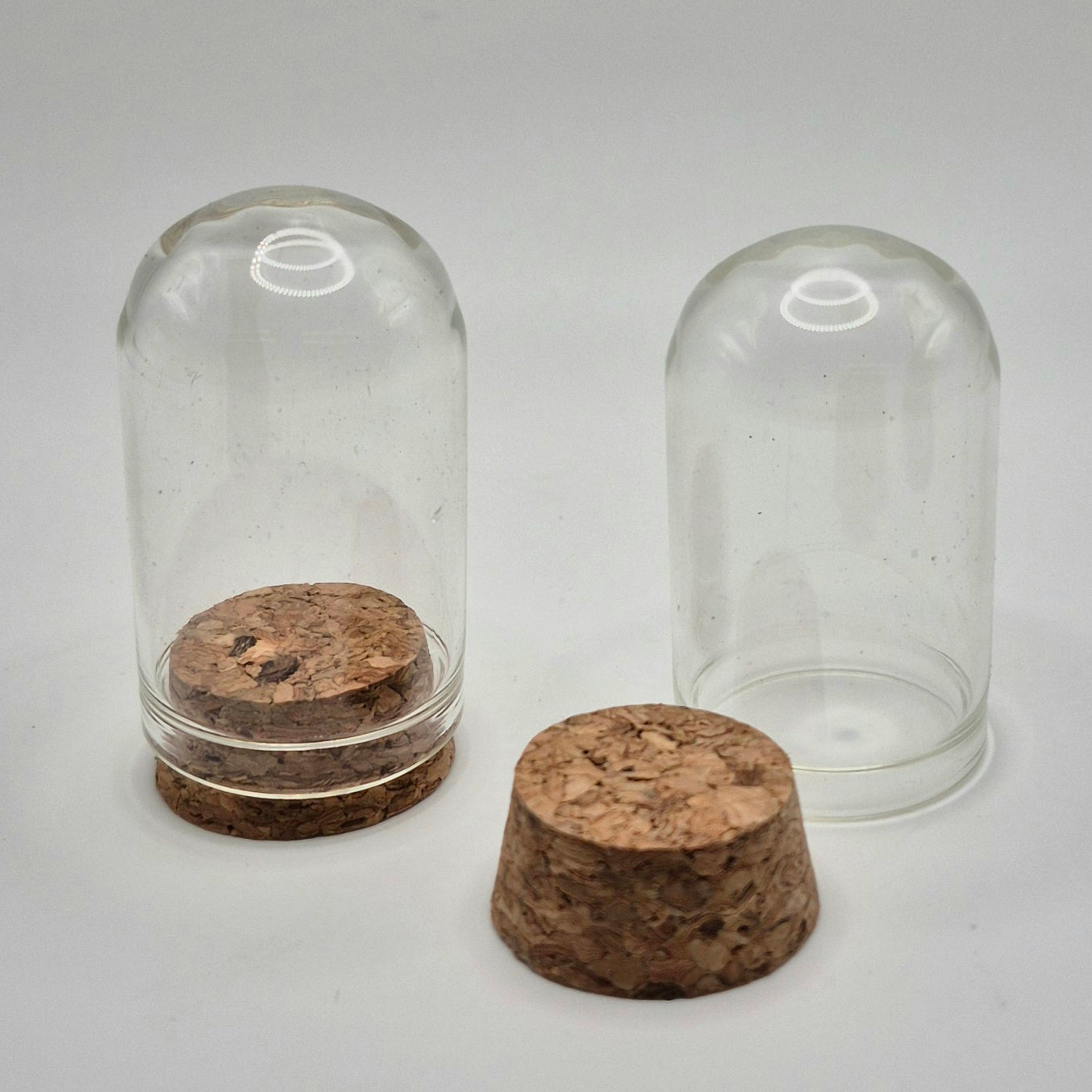 Glass Cloche with Cork Base - 1/12 Scale Dollhouse Miniature