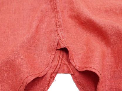 Pherrow's Linen 3/4 Sleeve Shirt Men's Casual Plain Button Up Shirt with Button-Down Collar Pherrows 24S-P7BD1 Salmon
