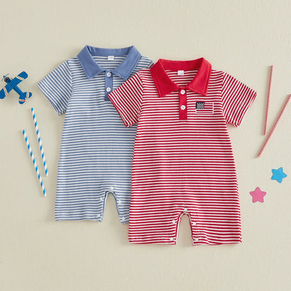 AMERICA Striped Polo Jumpsuit