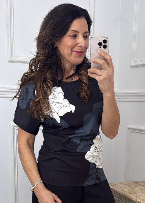 Josetta Black Floral Top Set