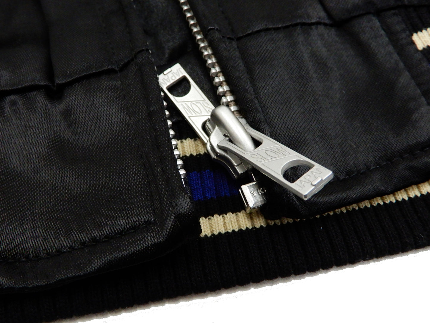 Japanesque Men's Japanese Souvenir Jacket Koi Fish Sukajan 3RSJ-047 Black/Navy-Blue