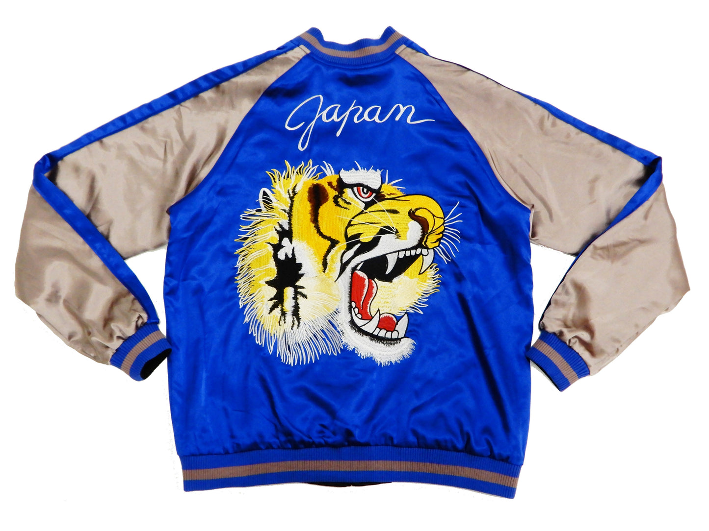 Japanesque Men's Japanese Souvenir Jacket Japan Map x Tiger Sukajan 3RSJ-552 Black/Purple