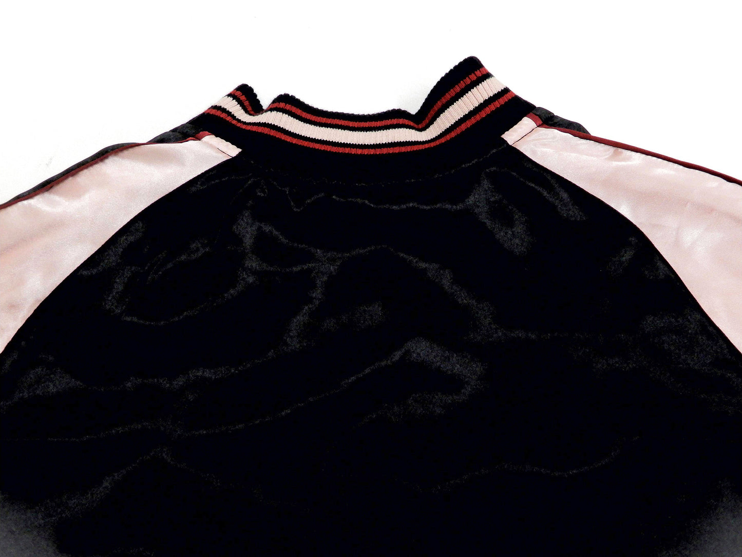 Japanesque Sukajan Men's Japanese Souvenir Jacket Japanese Koi fish 3RSJ-754 Black/Pink