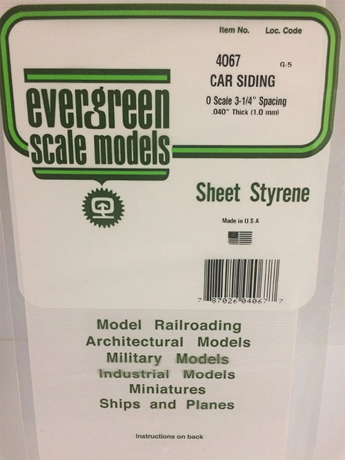 Evergreen Siding .040" - O Scale - Opaque White Polystyrene - #4067