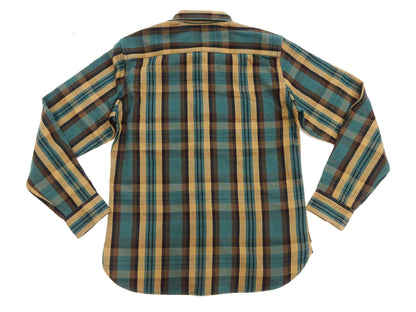 Studio D'artisan Plaid Flannel Shirt Men's Casual Heavyweight Cotton Long Sleeve Button-Up Work Shirt 5714 Green