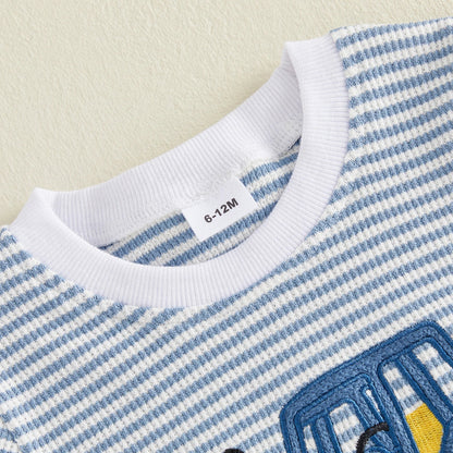 TRACTOR Striped Waffle Knit Outfit