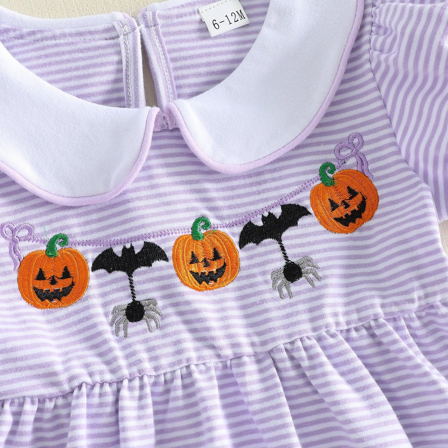 PUMPKIN & SPIDERS Striped Dress