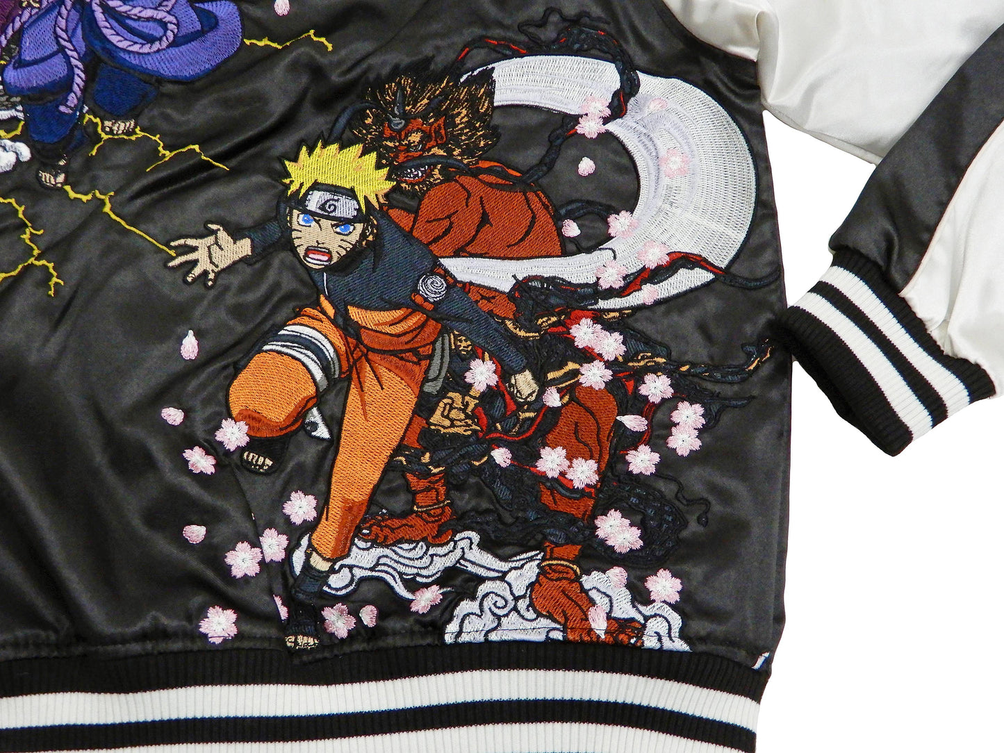 Naruto Jacket Men's Japanese Souvenir Jacket Naruto Shippuden Sukajan 9001823 Black/Off