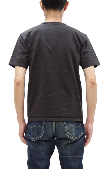 Studio D'artisan Plain T-Shirt Made from Heavyweight Loopwheeled Jersey Fabric Men's Tsuri-Ami Short Sleeve Tee 9913 Charcoal Black (Faded Black)