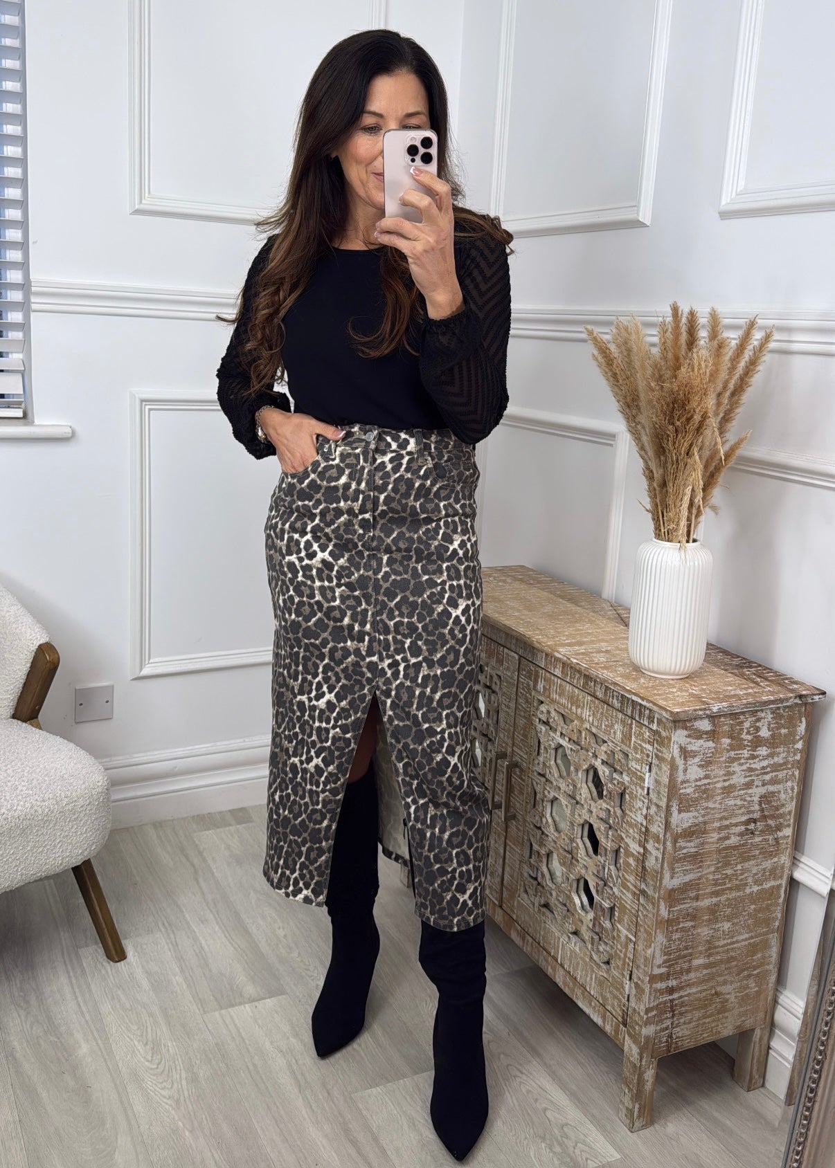 Palina Leopard Skirt