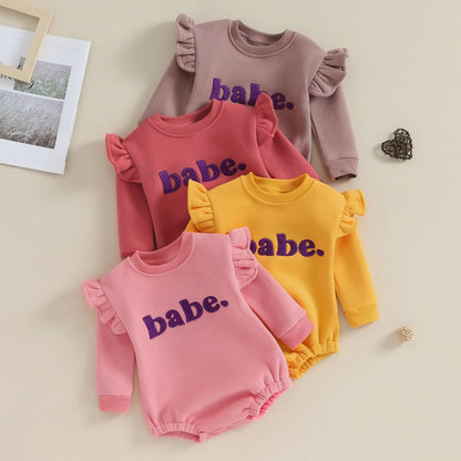 BABE Ruffle Long-Sleeve Onesie