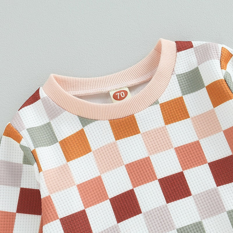PASTEL CHECKERS Waffle Knit Outfit