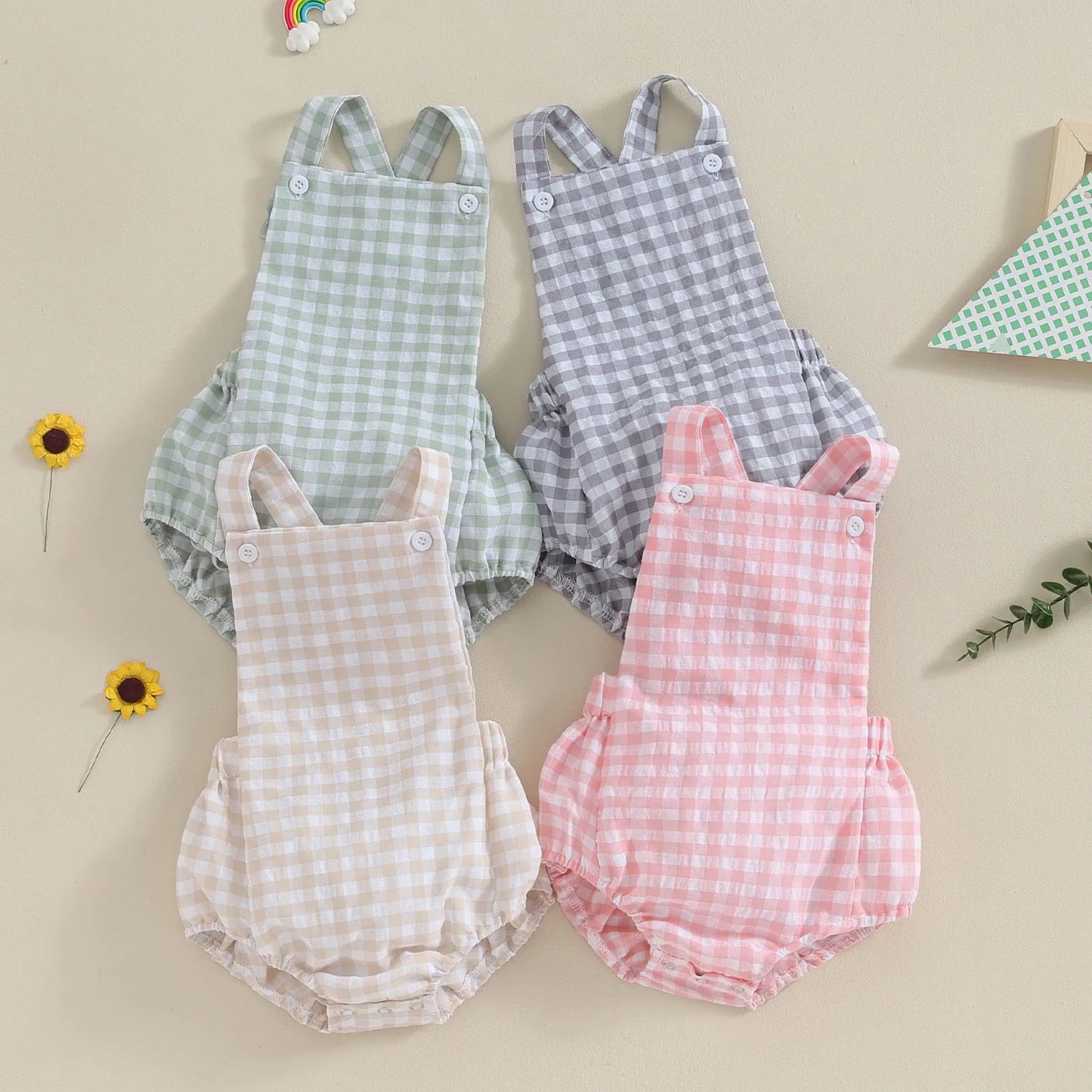 PAULINA Checkered Romper