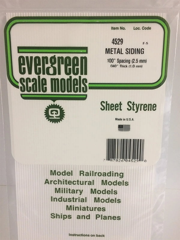 Evergreen Metal Siding .100" - Opaque White Polystyrene - #4529
