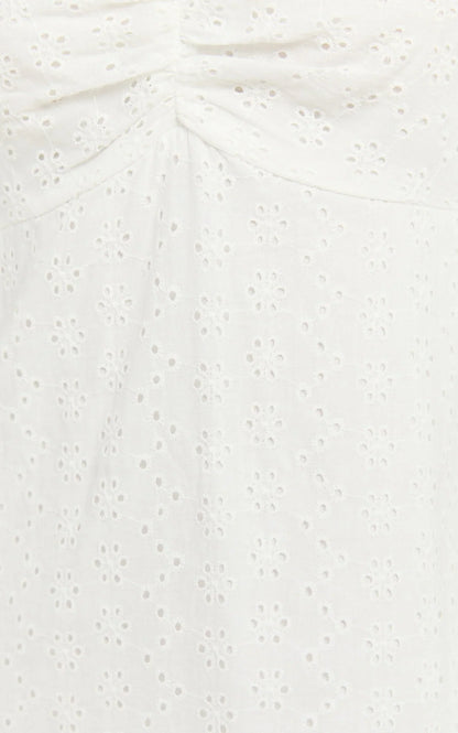 Erlinda Mini Dress - Tie Front Cut Out Detail Mini Dress in White