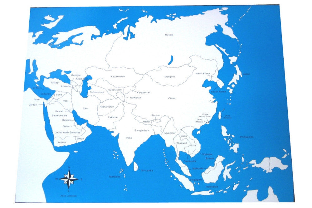 Labeled Asia Control Map