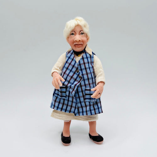 Old Lady Doll - 1/12 Scale Dollhouse Miniature