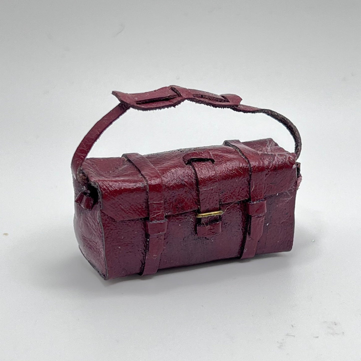 Leather Travel Bag - 1/12 Scale Dollhouse Miniature