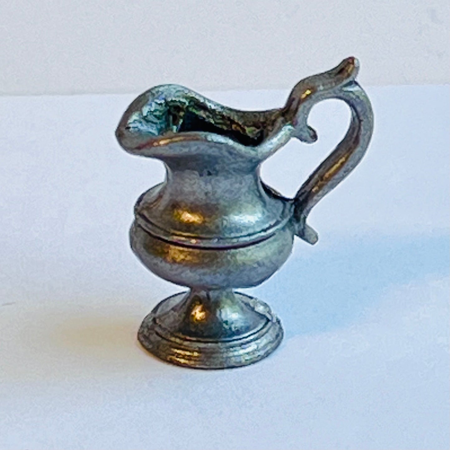 Antiqued Pitcher - Pewter - 1/12 Scale Dollhouse Miniature