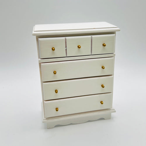 Chest of Drawers - White 4-Drawer - 1/12 Scale Dollhouse Miniature (Copy)