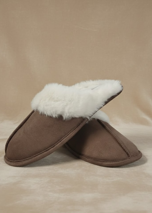 Vicky Taupe Memory Foam Slippers Copy