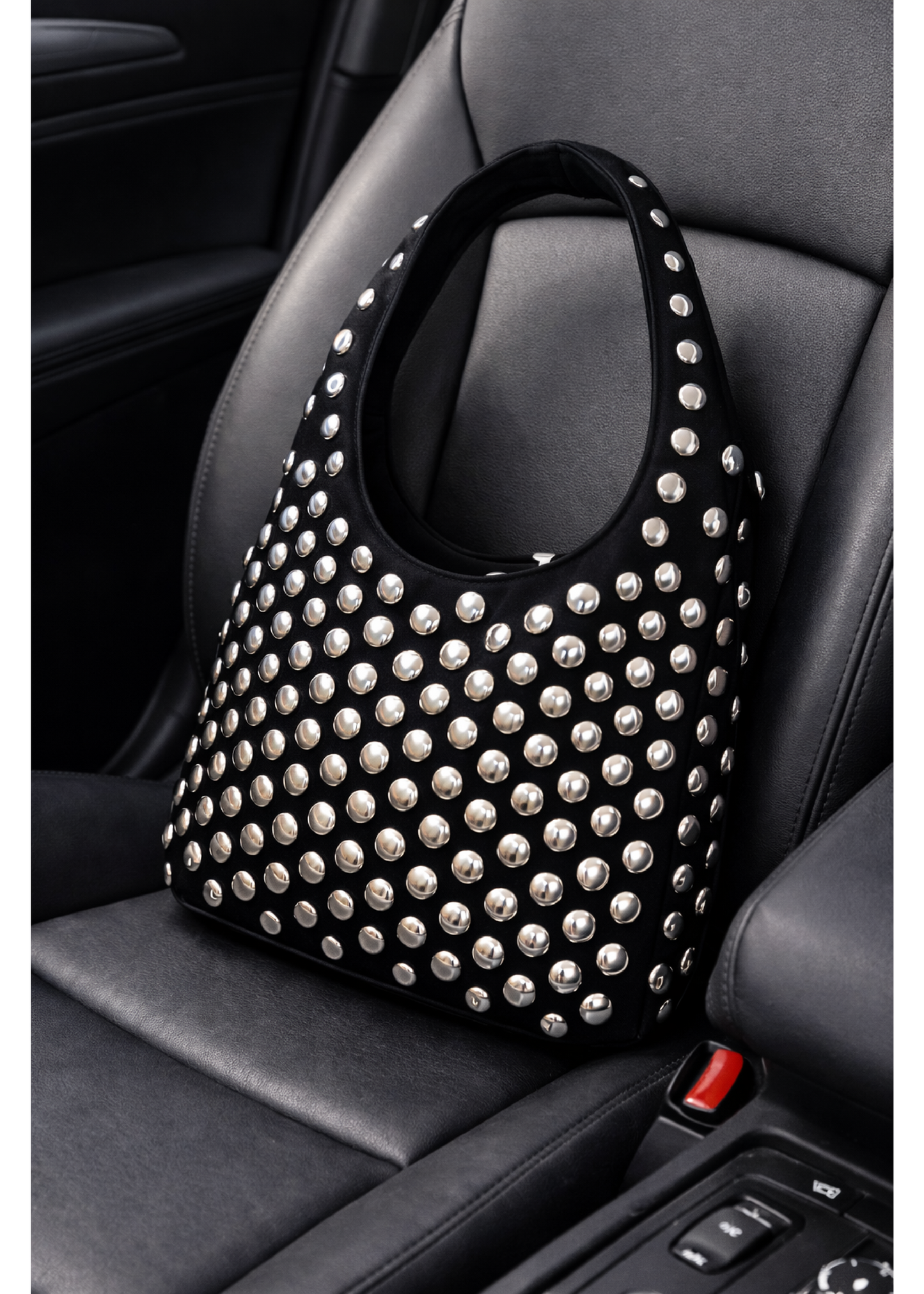 Denver Black Suede Studded Bag