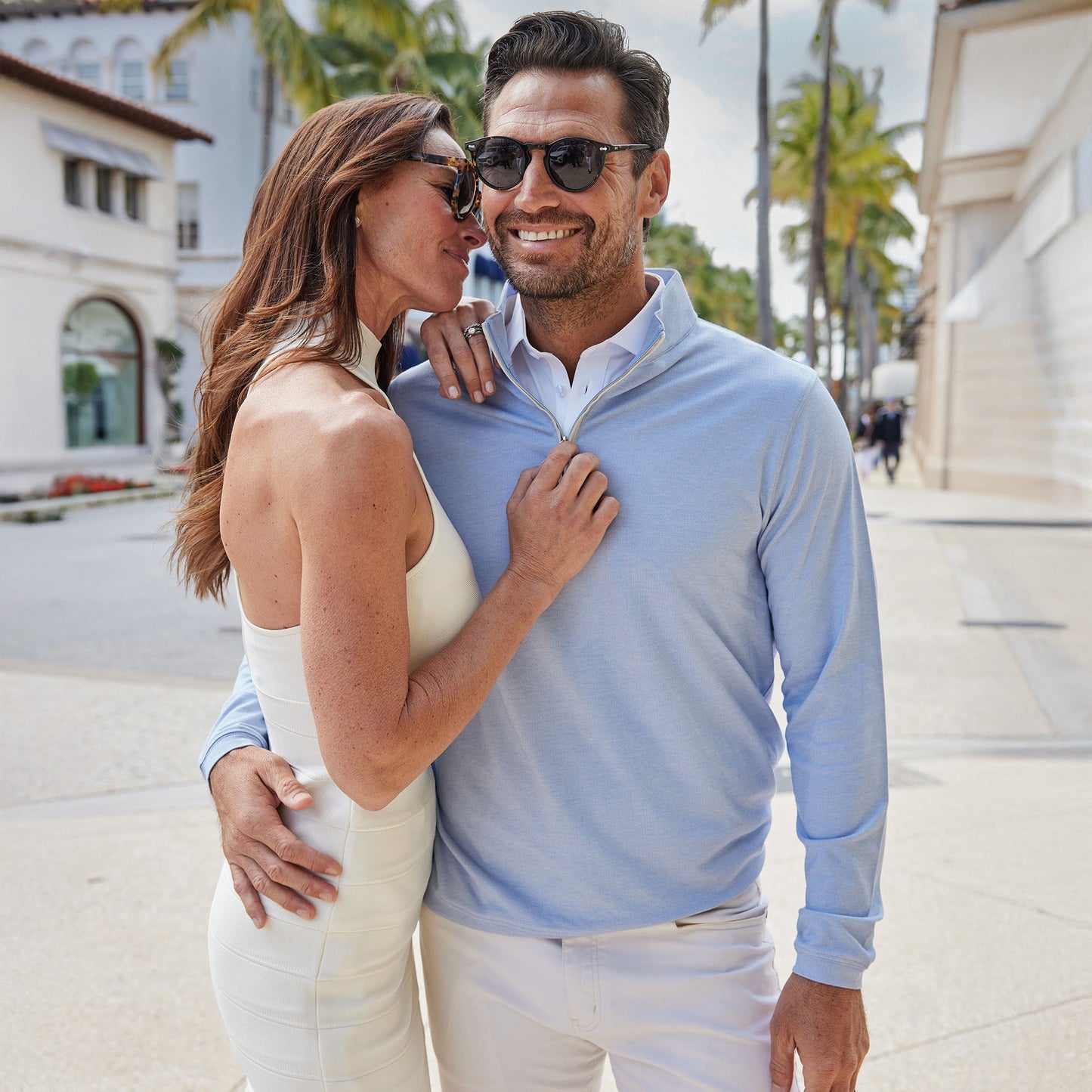 Palm Pima Blend Quarter Zip Blue