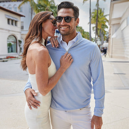 Palm Pima Blend Quarter Zip Blue