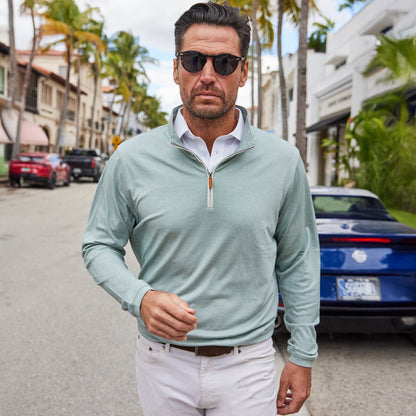 Palm Pima Blend Quarter Zip Mint