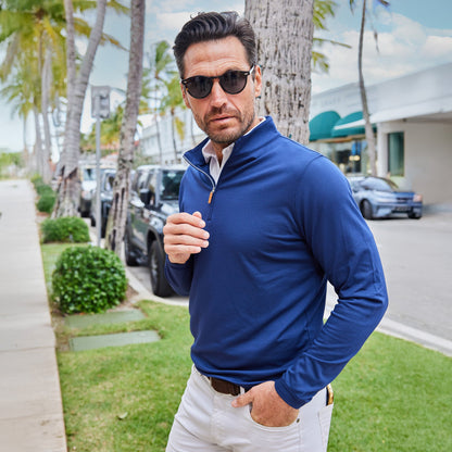 Palm Pima Blend Quarter Zip Navy