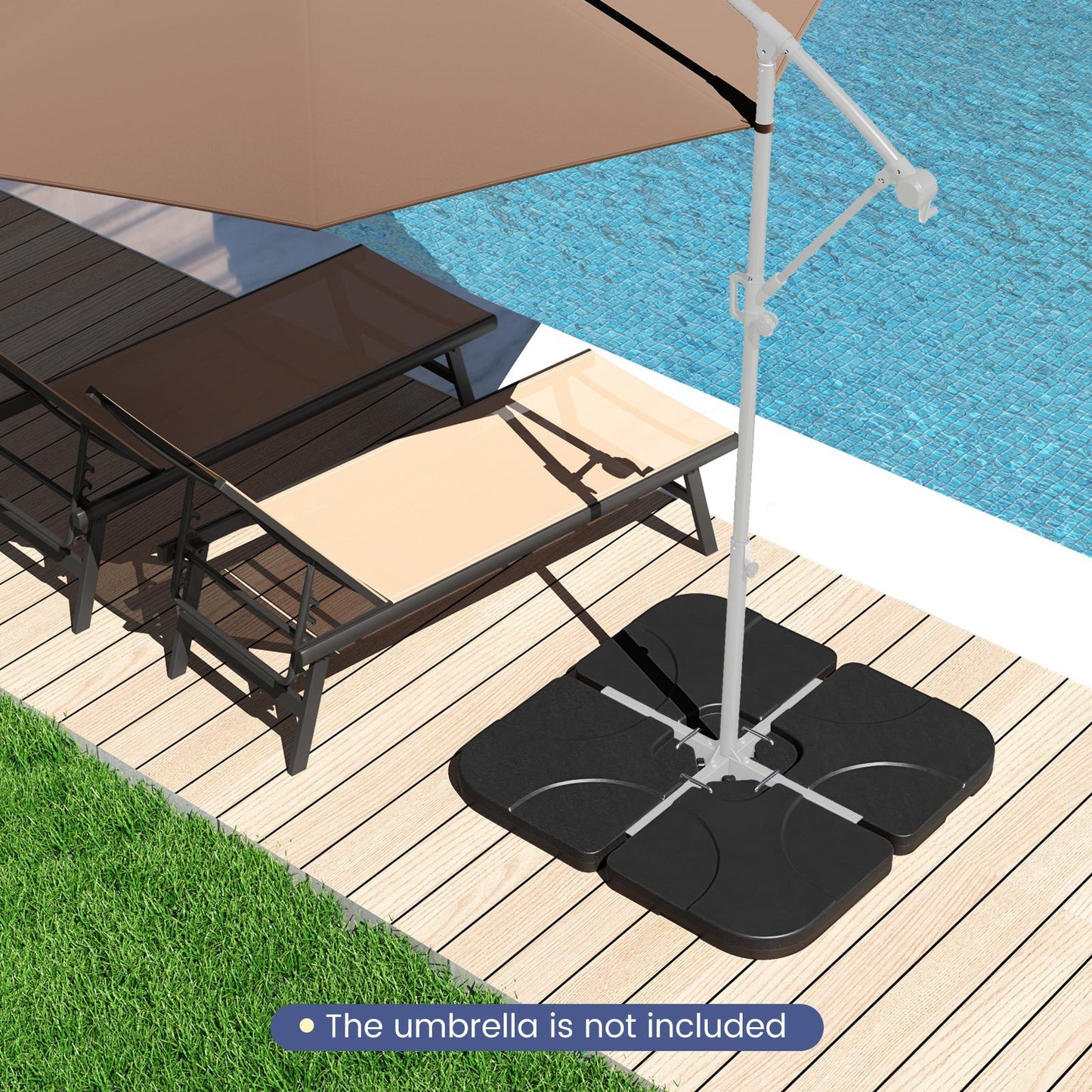 20 Inch Patio Offset Water Filled Plate Umbrella Base Sand