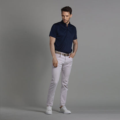 Oxford Button Down Collar Polo Navy Blue