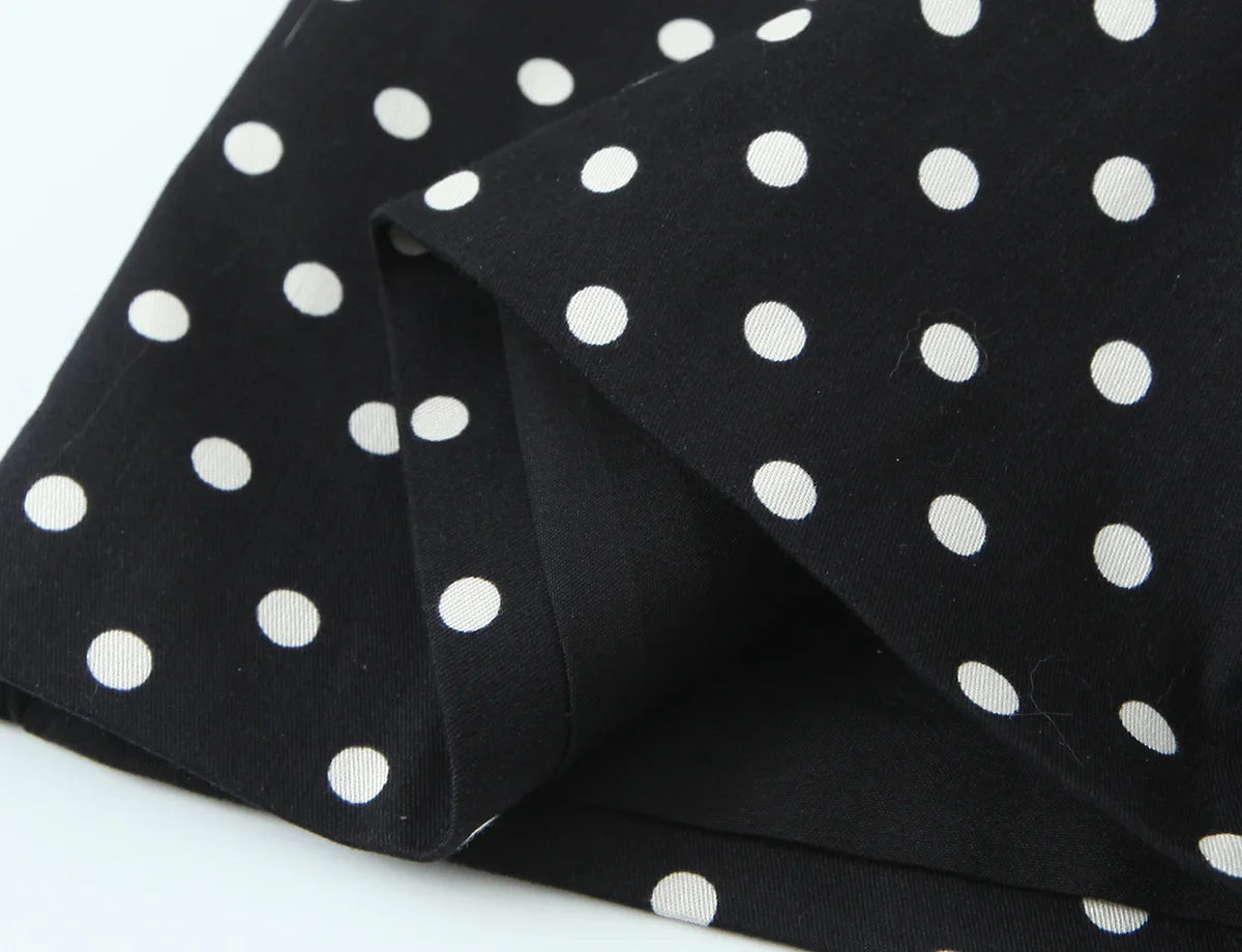 2026 Women New Fashion Suit Sexy Sleeveless Backless Polka Dot Halter Slim Short Top+Side Zipper Casual Short Skirts