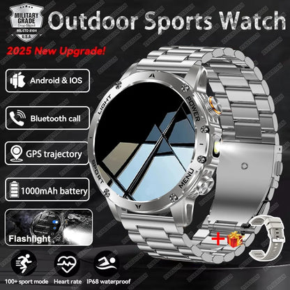 2026 Outdoor New 1000mAh Battery T-Rex 3 Military Grade Smart Watch Men IP69K Waterproof GPS HD Bluetooth Call 100+Sports Watch