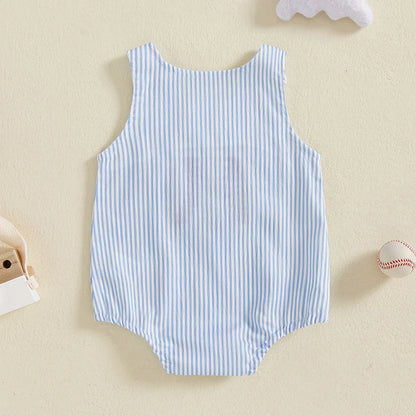 BASEBALL Striped Onesie