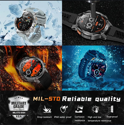 2026 Outdoor New 1000mAh Battery T-Rex 3 Military Grade Smart Watch Men IP69K Waterproof GPS HD Bluetooth Call 100+Sports Watch