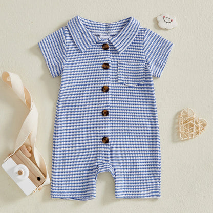 ROBIN Striped Button Romper