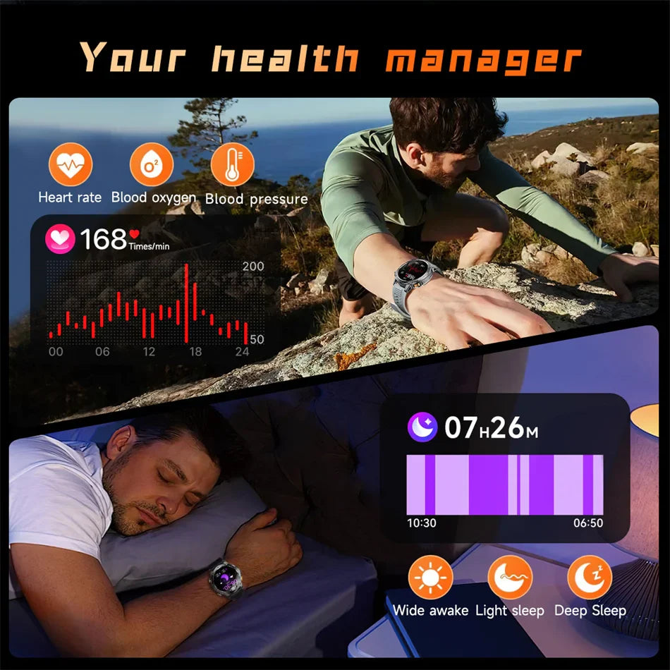 2026 Outdoor New 1000mAh Battery T-Rex 3 Military Grade Smart Watch Men IP69K Waterproof GPS HD Bluetooth Call 100+Sports Watch